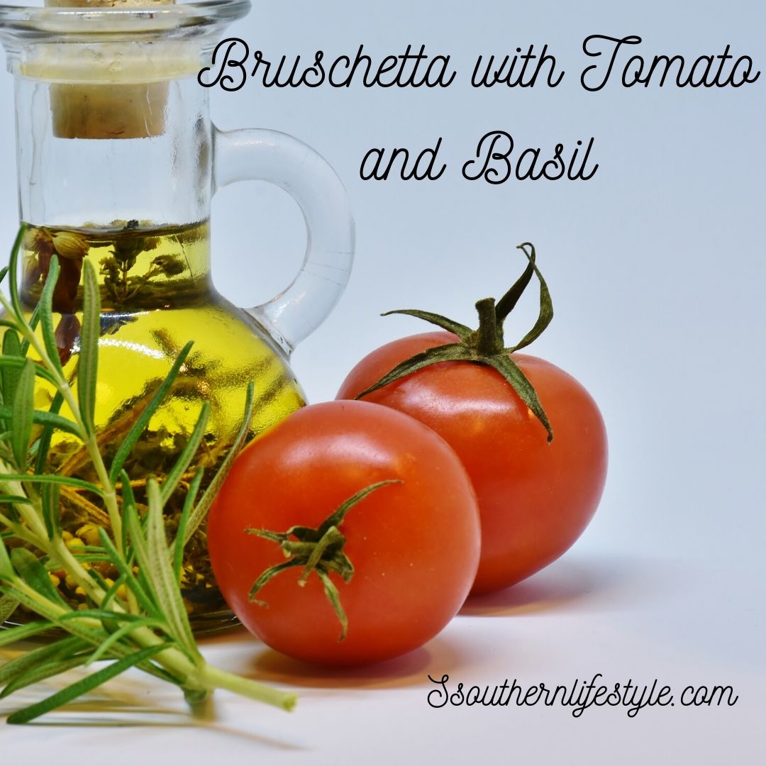 Bruschetta with tomato and basil Italian recipe