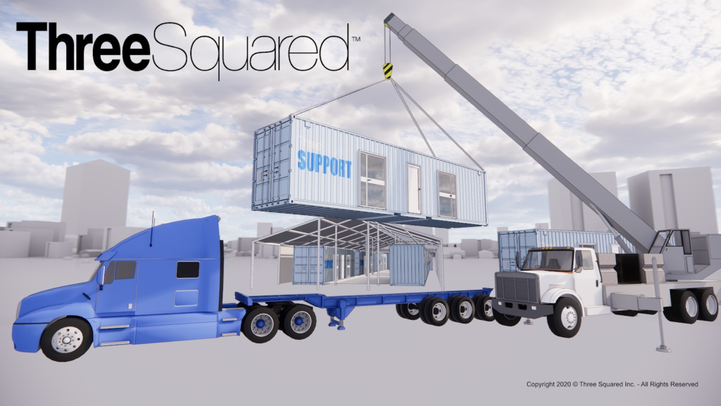 ThreeSquared Shipping Containers Adapted to Solve COVID-19 Hospital Housing Shortage