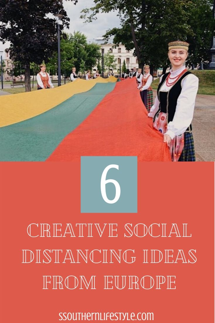 creative ideas that Europe uses to promote social distancing like flags
