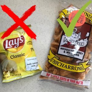 Replace chips with pork rinds to crush the craving on Keto diet.