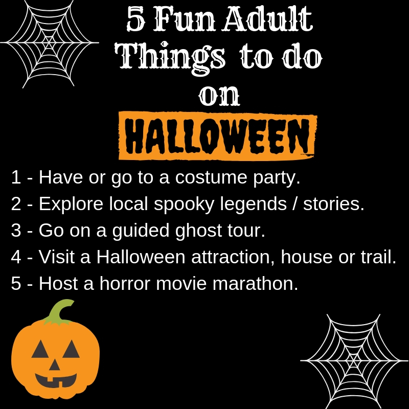 Five fun things to do on Halloween for  adults costume party spooky stories ghost tours Halloween attraction horror movies